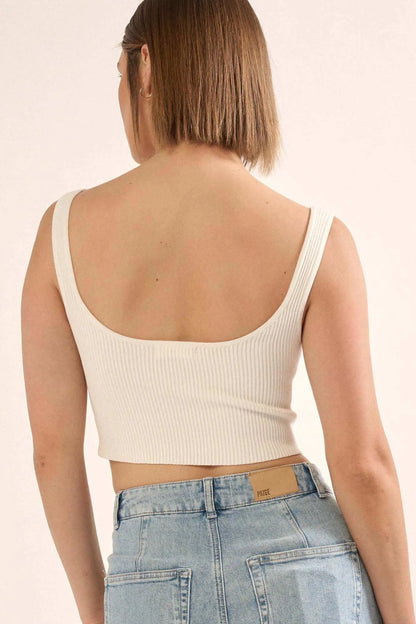 Shaper Fit Sweetheart Rib-Knit Tank Top