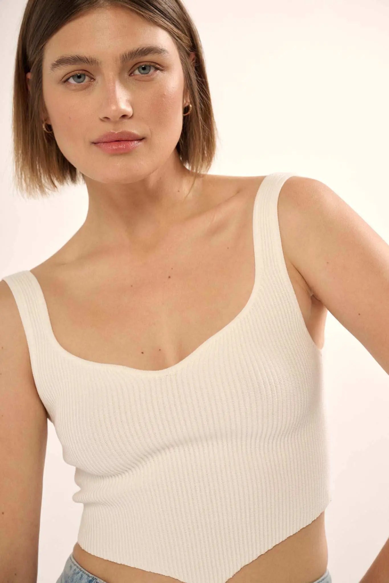 Shaper Fit Sweetheart Rib-Knit Tank Top