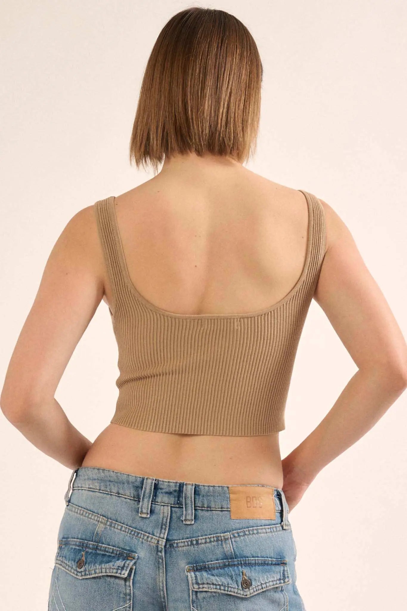 Shaper Fit Sweetheart Rib-Knit Tank Top