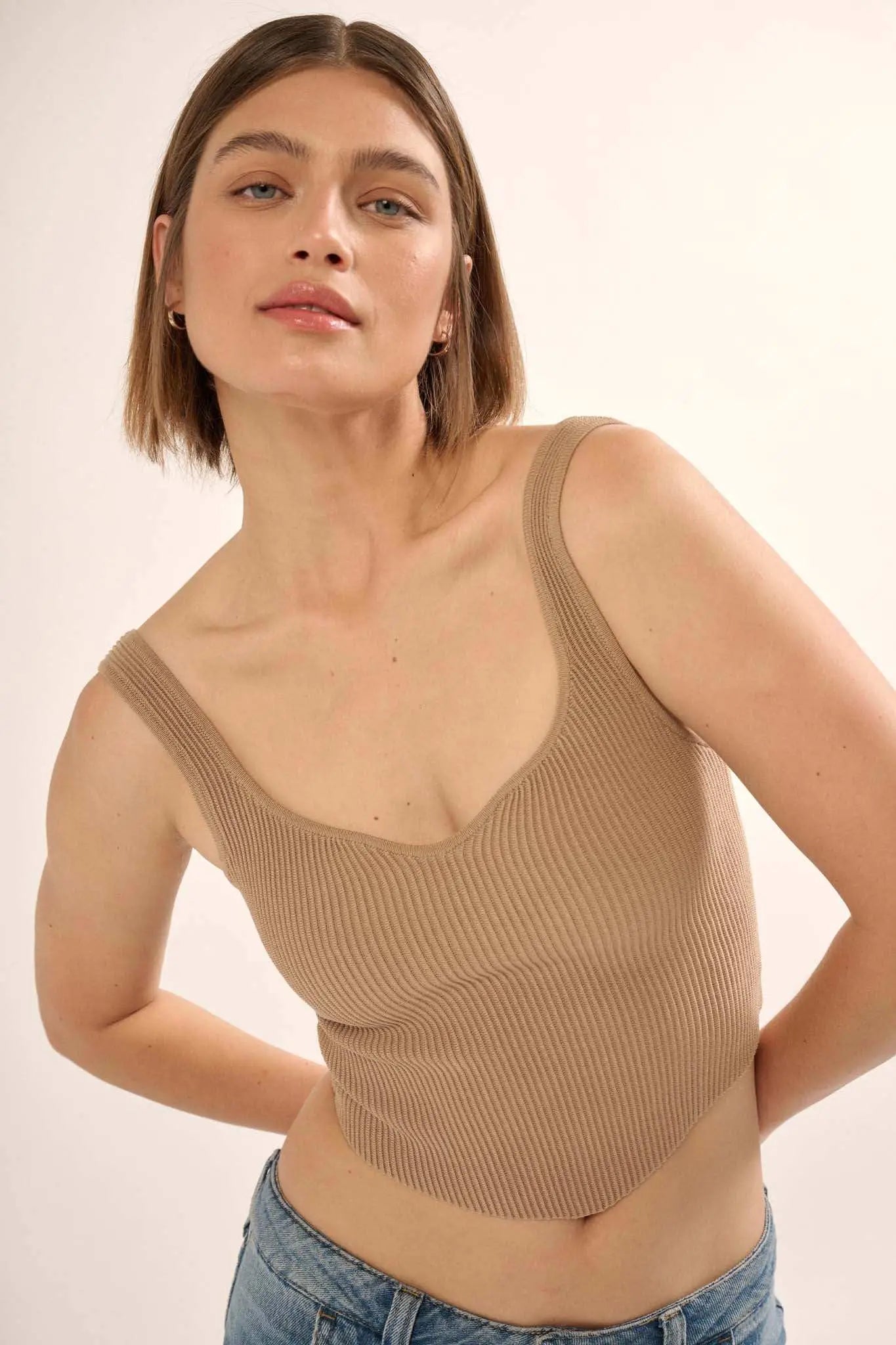 Shaper Fit Sweetheart Rib-Knit Tank Top