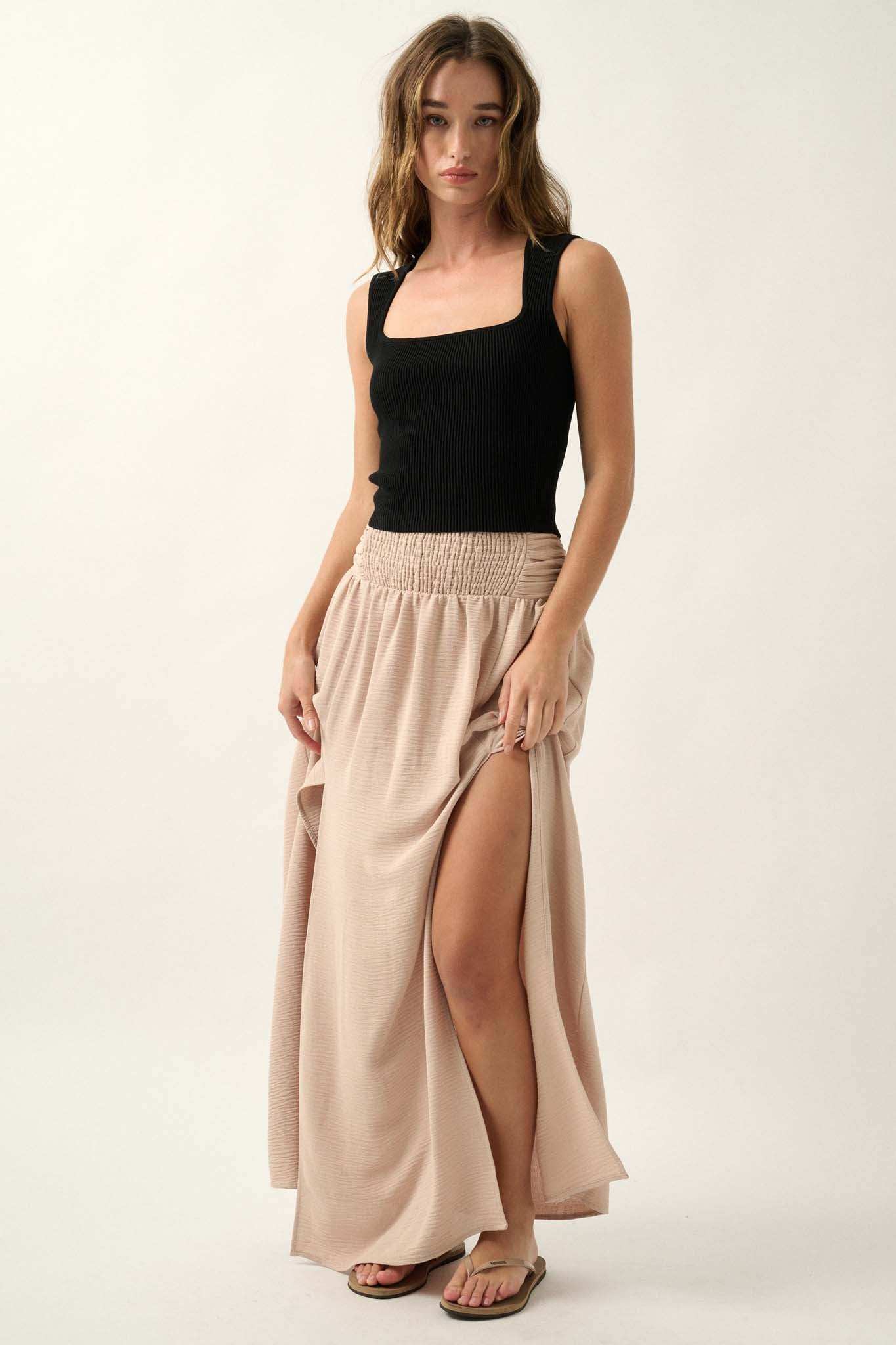Shaper Fit Square Neck Rib-Knit Tank Top