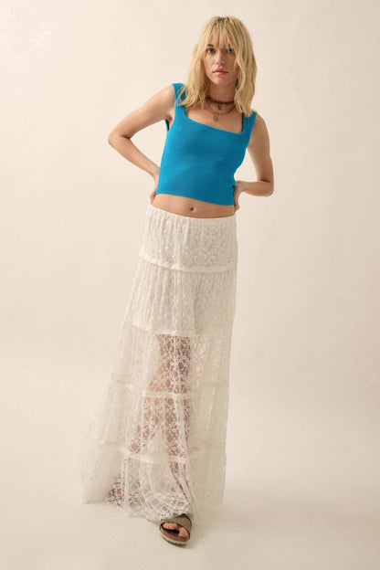 Shaper Fit Square Neck Rib-Knit Tank Top