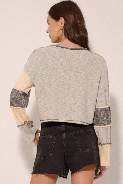 Make or Break Exposed-Seam Colorblock Sweater