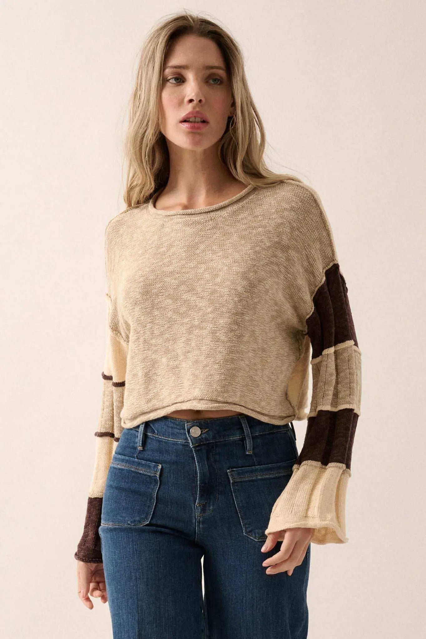 Make or Break Exposed-Seam Colorblock Sweater