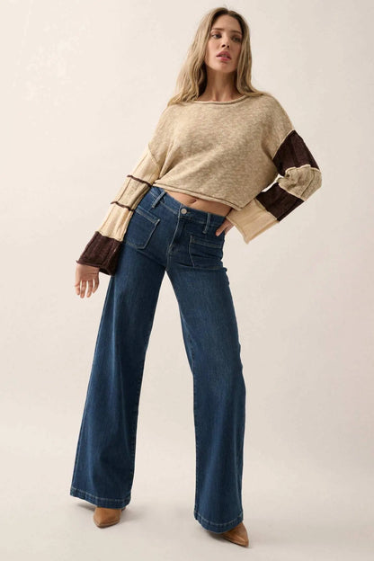 Make or Break Exposed-Seam Colorblock Sweater