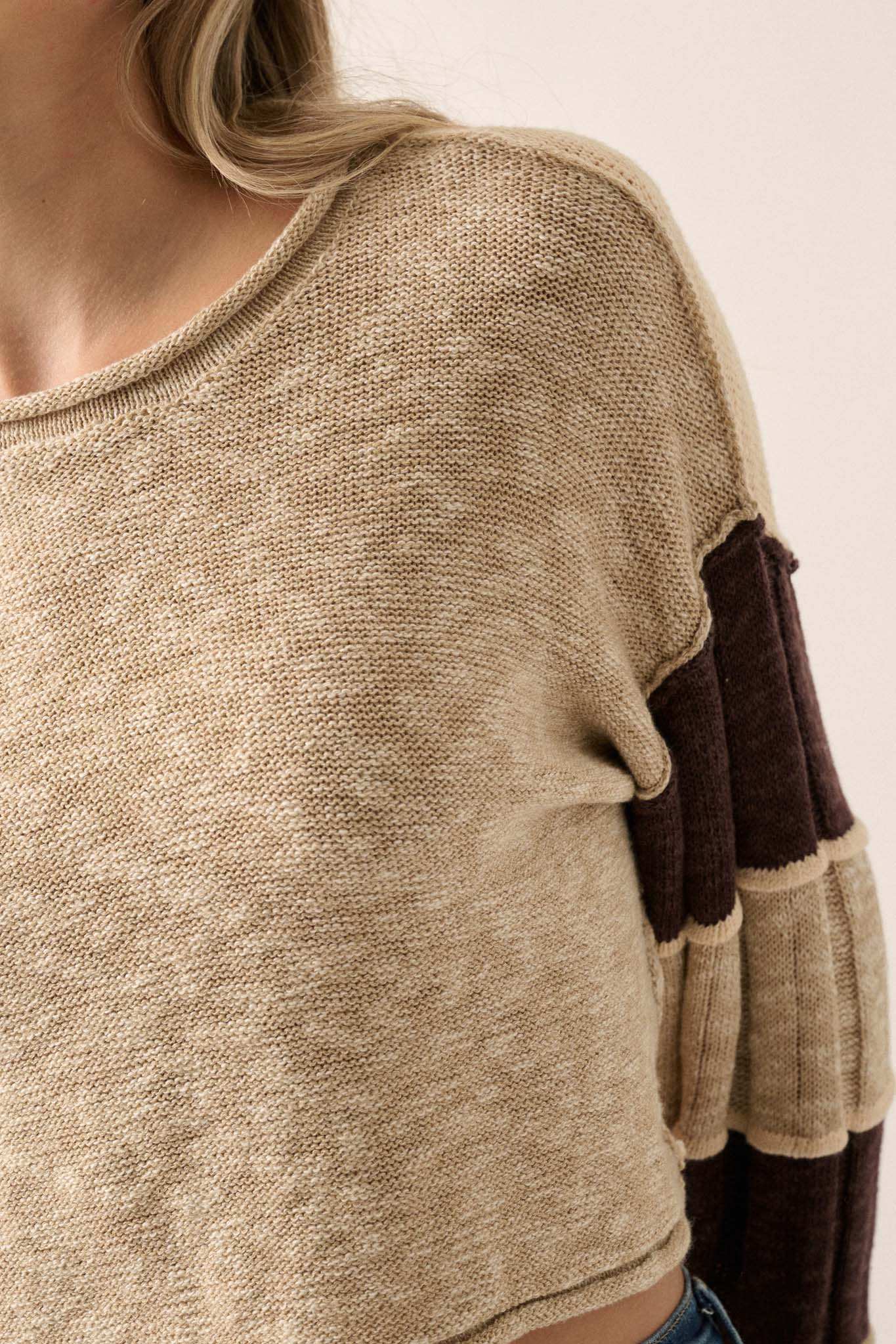 Make or Break Exposed-Seam Colorblock Sweater