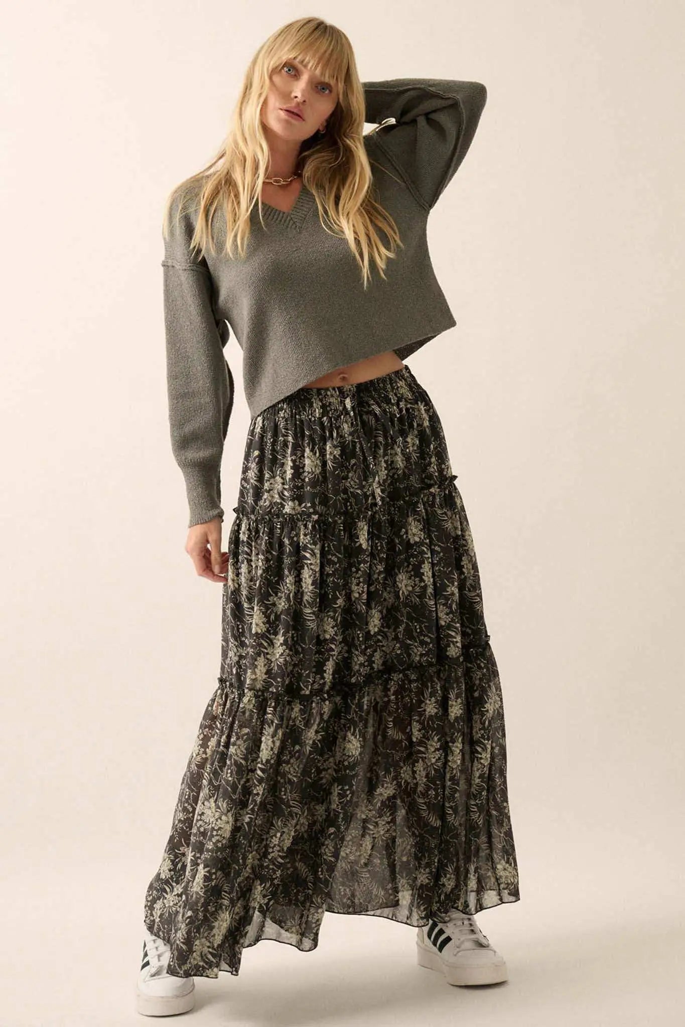 Make It Last Textured Exposed-Seam V-Neck Sweater