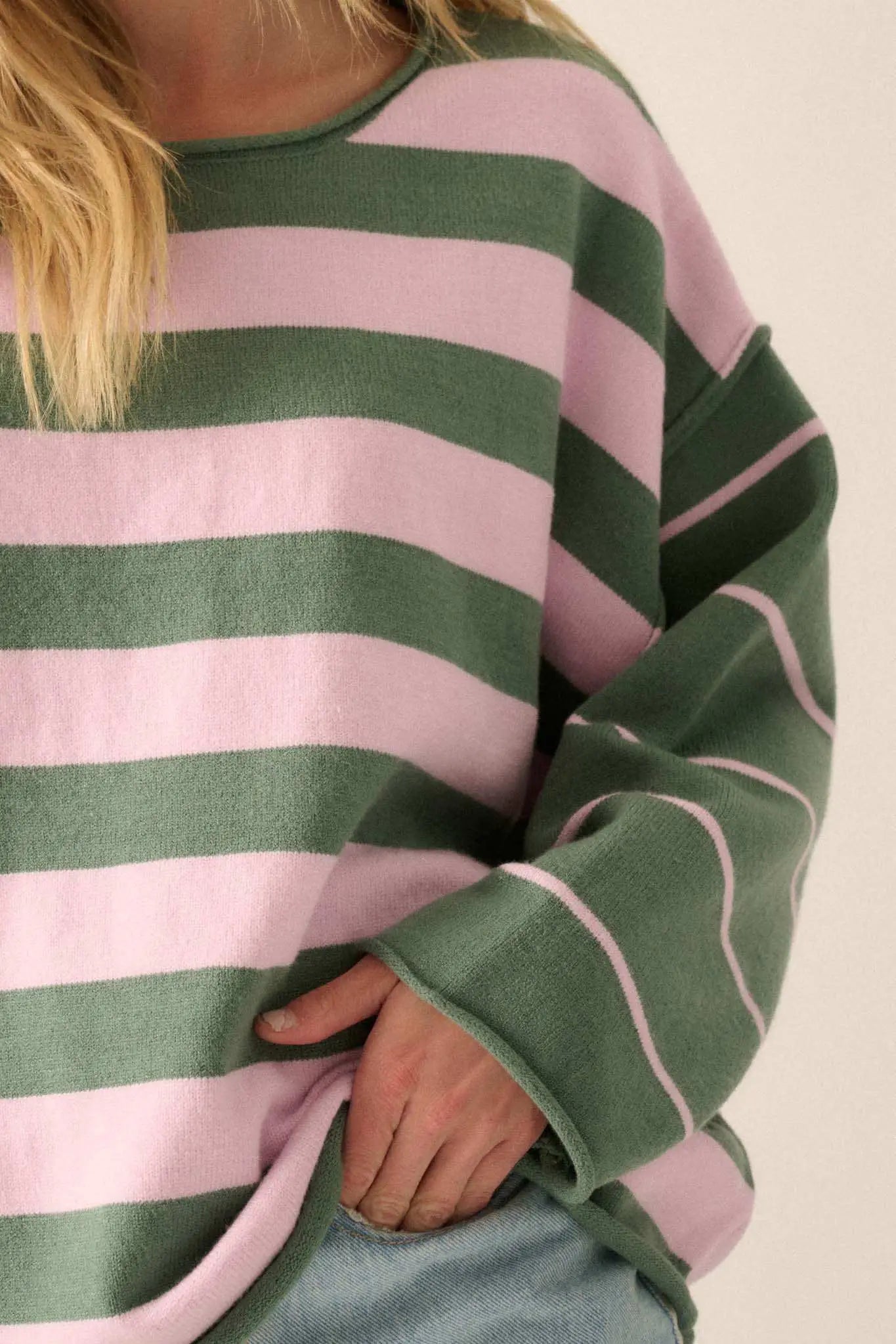 Bend the Rules Striped Rolled-Edge Sweater