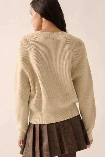 Shrug It Off Layered-Look Rib-Knit Cardigan Sweater