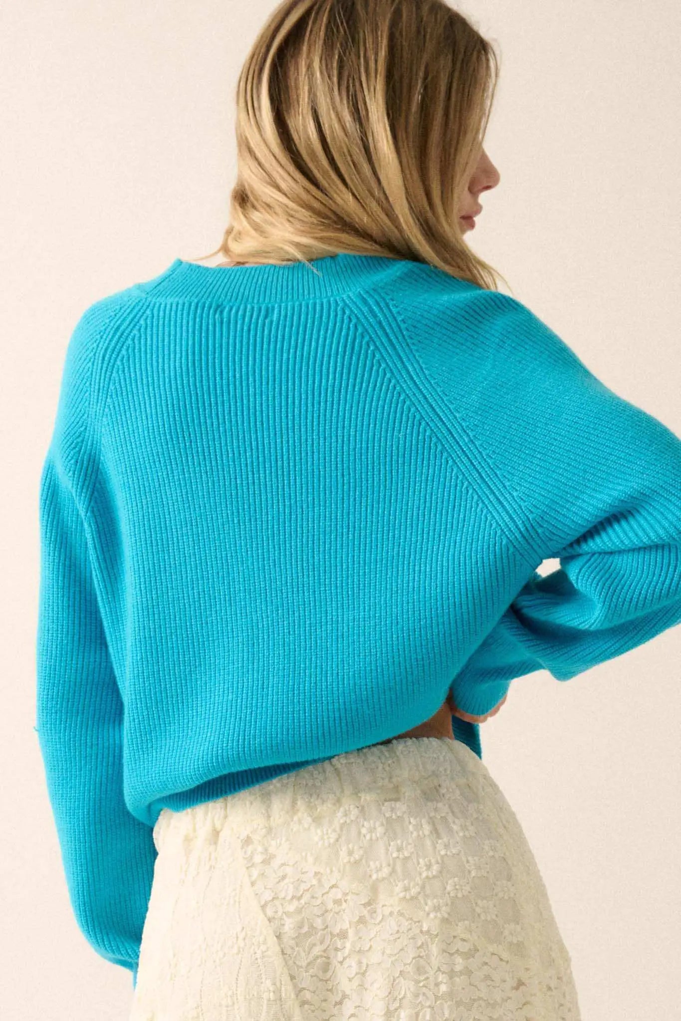 Shrug It Off Layered-Look Rib-Knit Cardigan Sweater