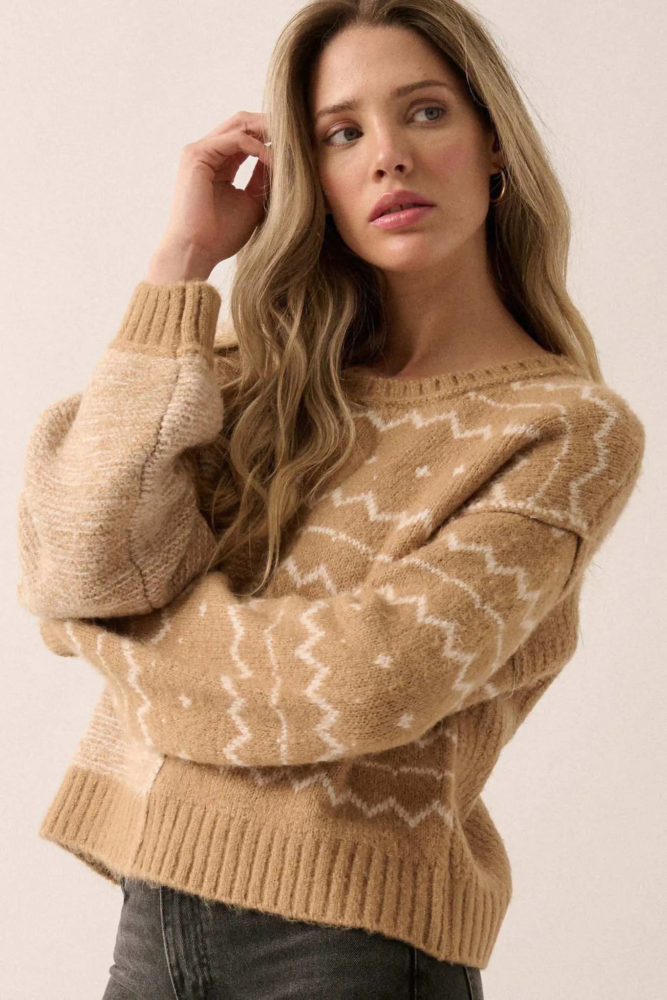 Meet Me Halfway Colorblock Geometric Sweater
