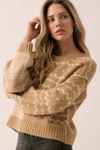 Meet Me Halfway Colorblock Geometric Sweater