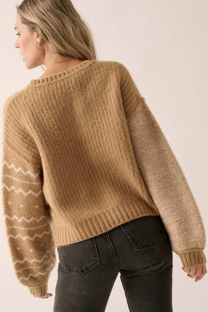 Meet Me Halfway Colorblock Geometric Sweater