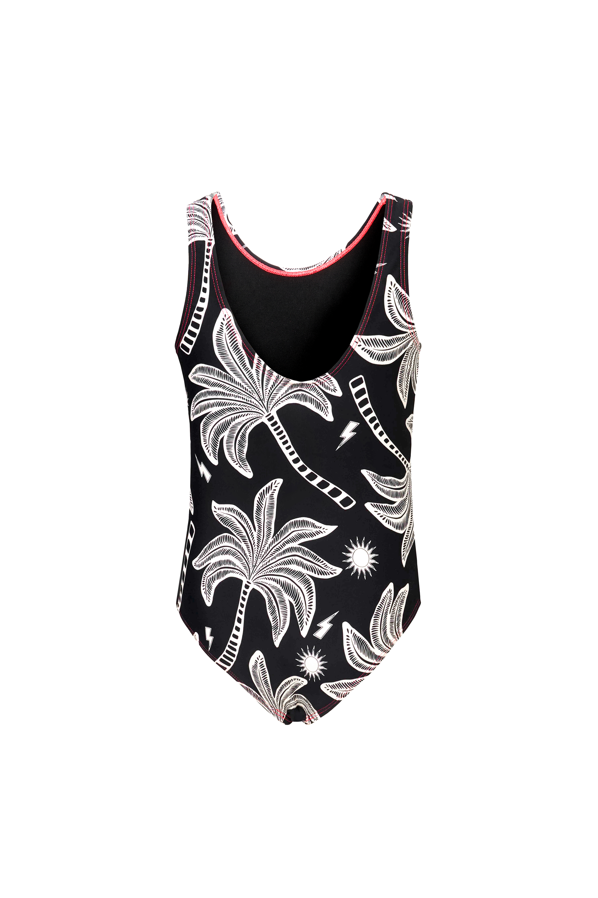Kids Black with Off White Palm Spring Swimsuit