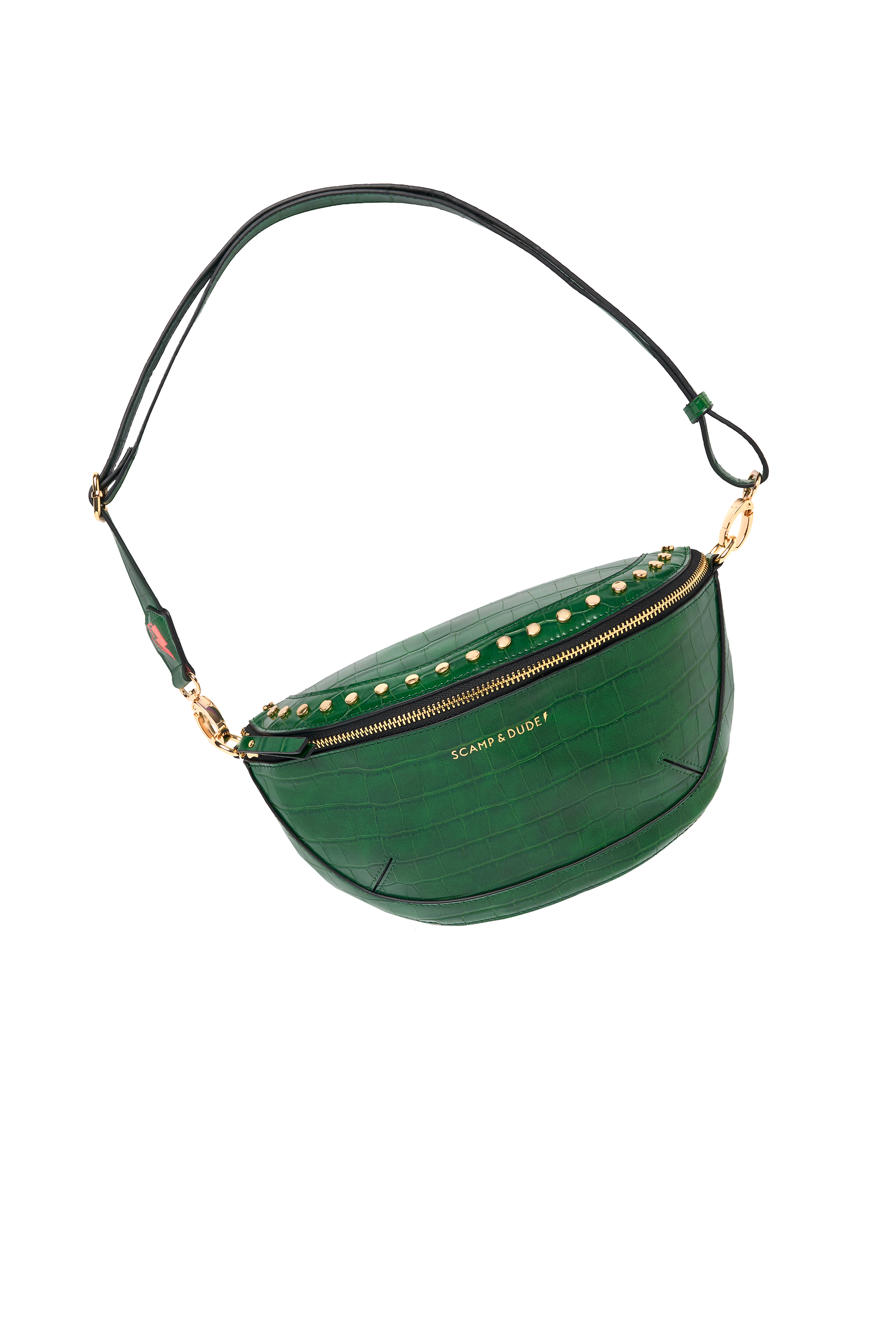 Green Embossed Croc Bum Bag