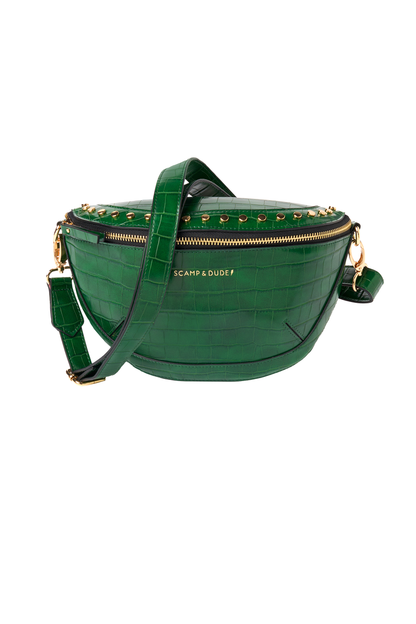 Green Embossed Croc Bum Bag