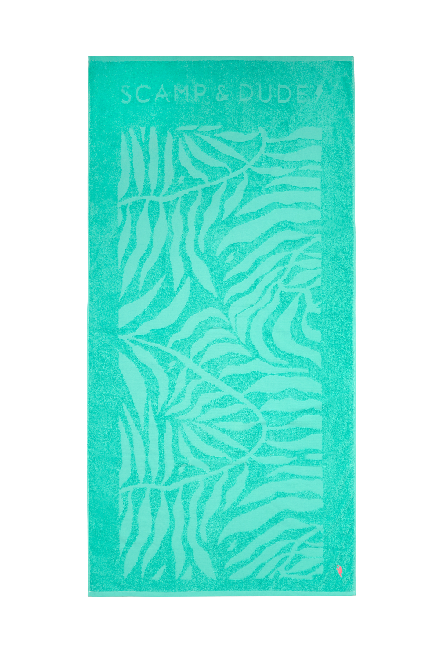Green Palm Print Beach Towel