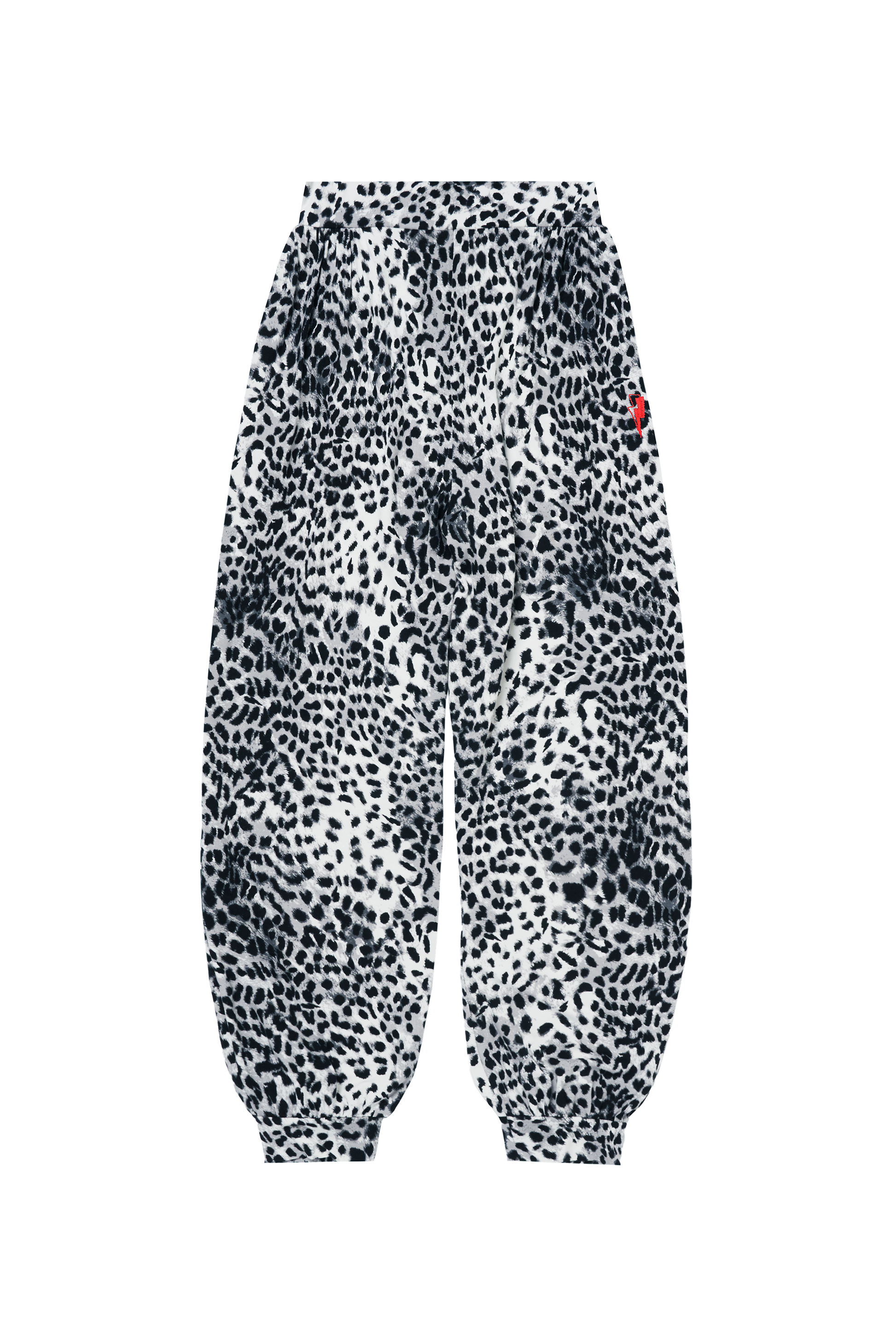 Grey Cheetah Balloon Leg Jersey Trouser
