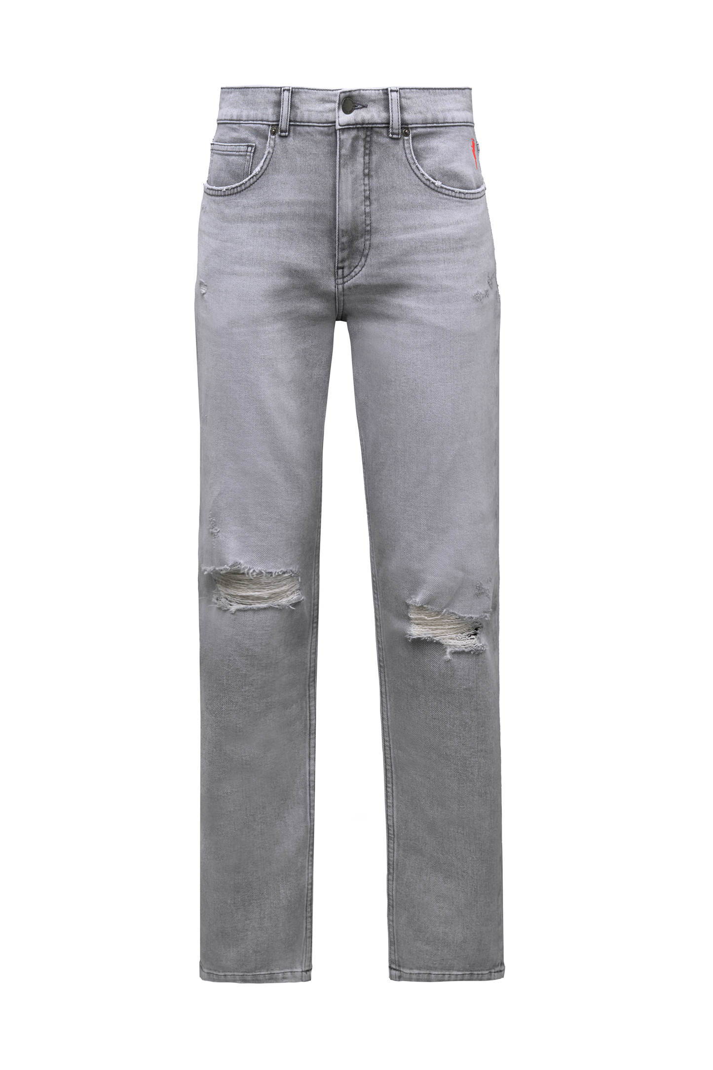 Grey Distressed Boyfriend Jeans