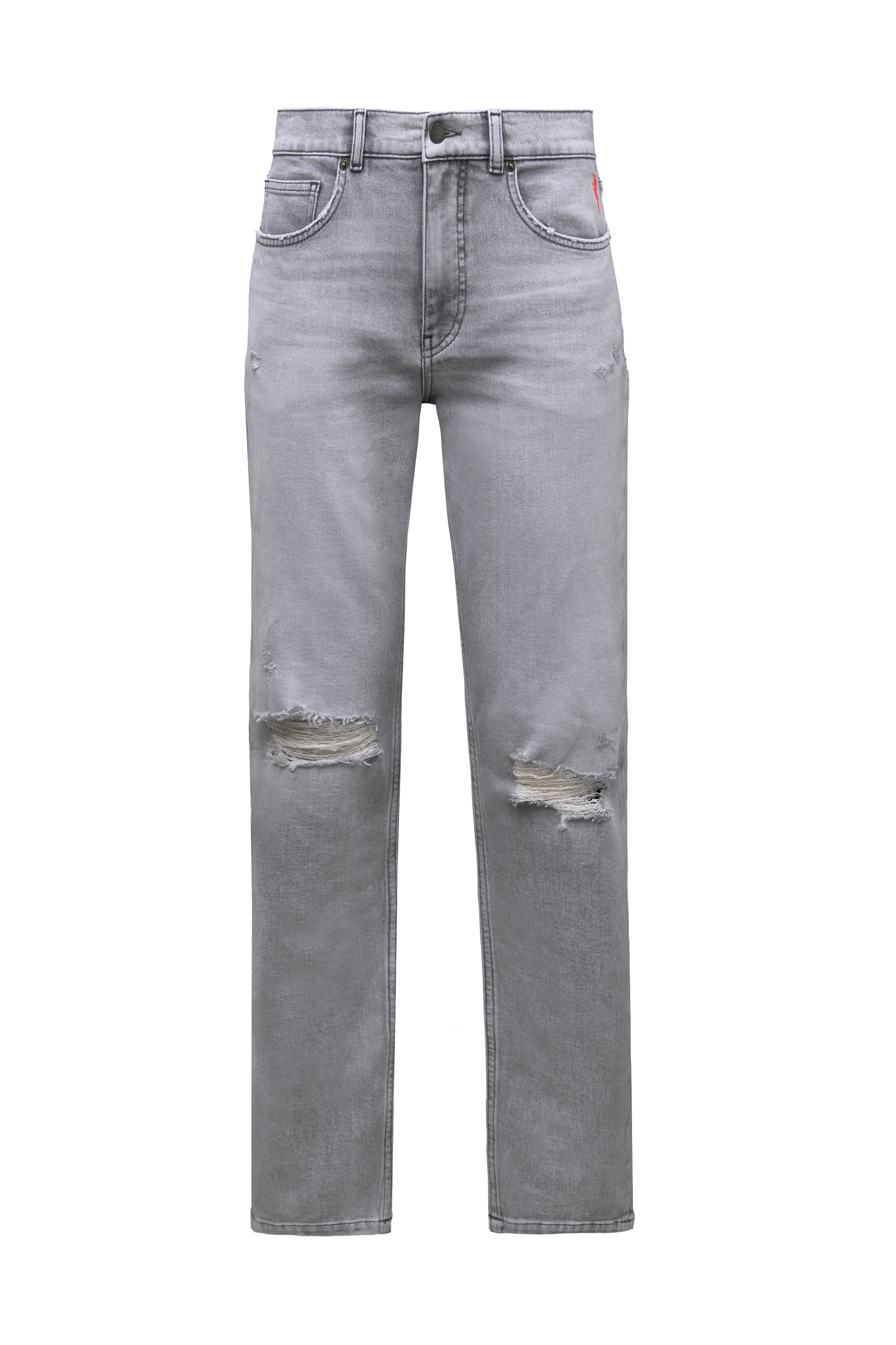 Grey Distressed Boyfriend Jeans