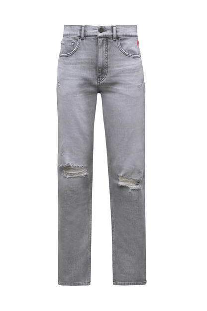 Grey Distressed Boyfriend Jeans