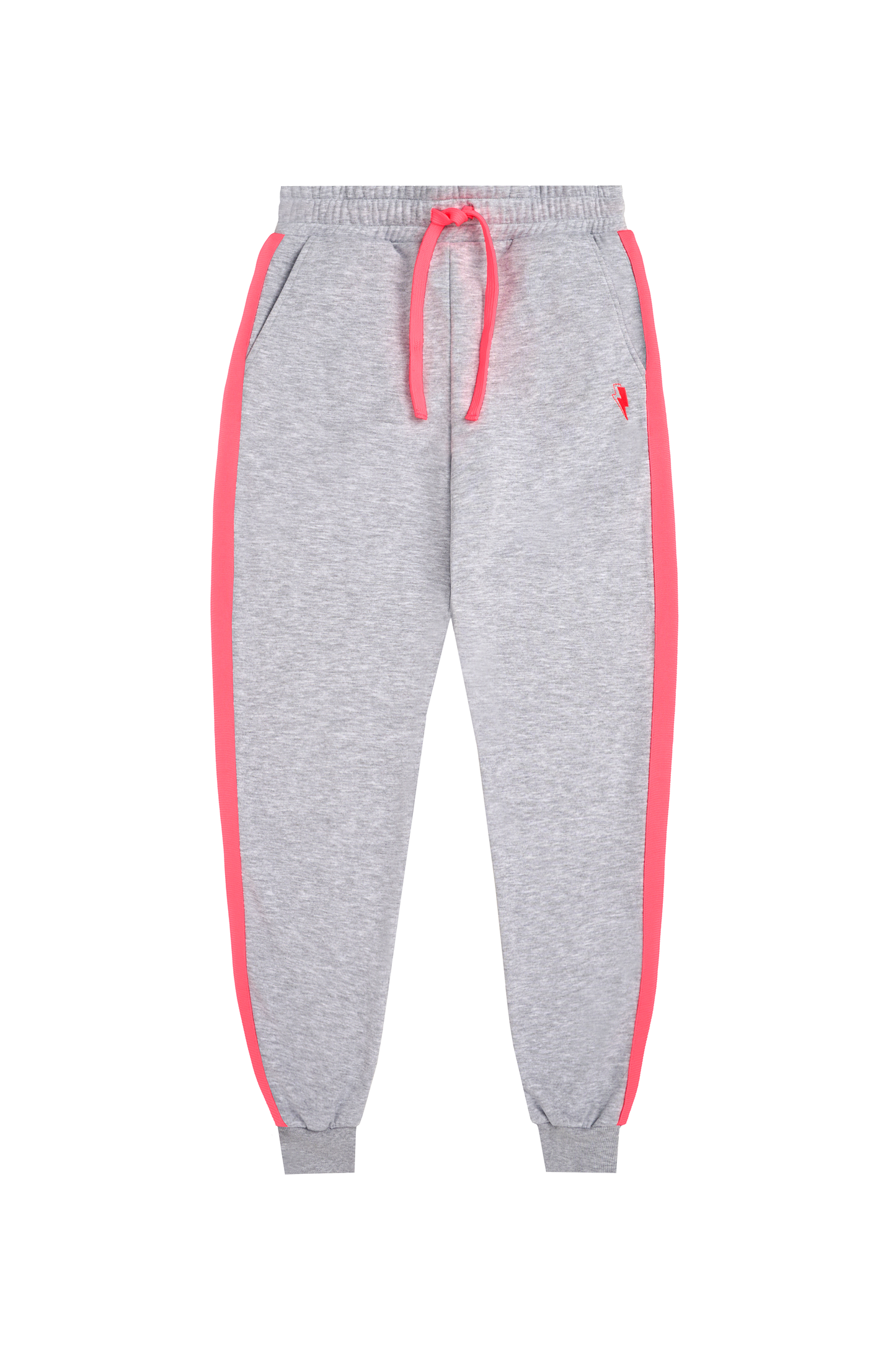 Light Grey Marl with Pink Colourblock Joggers