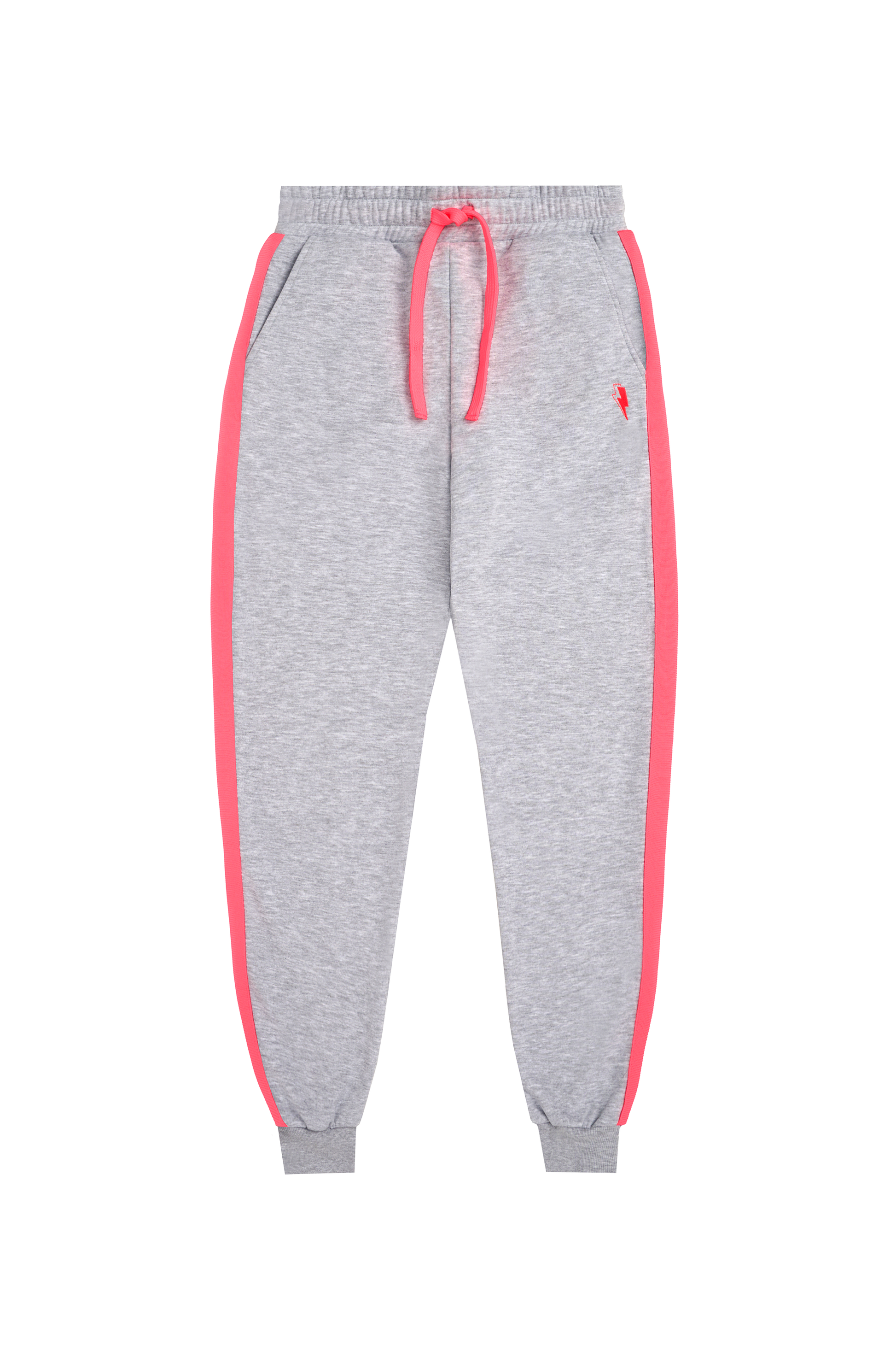 Light Grey Marl with Pink Colourblock Joggers