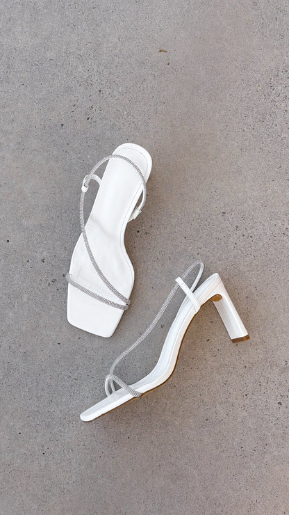 Kaye Heels - White Diamante