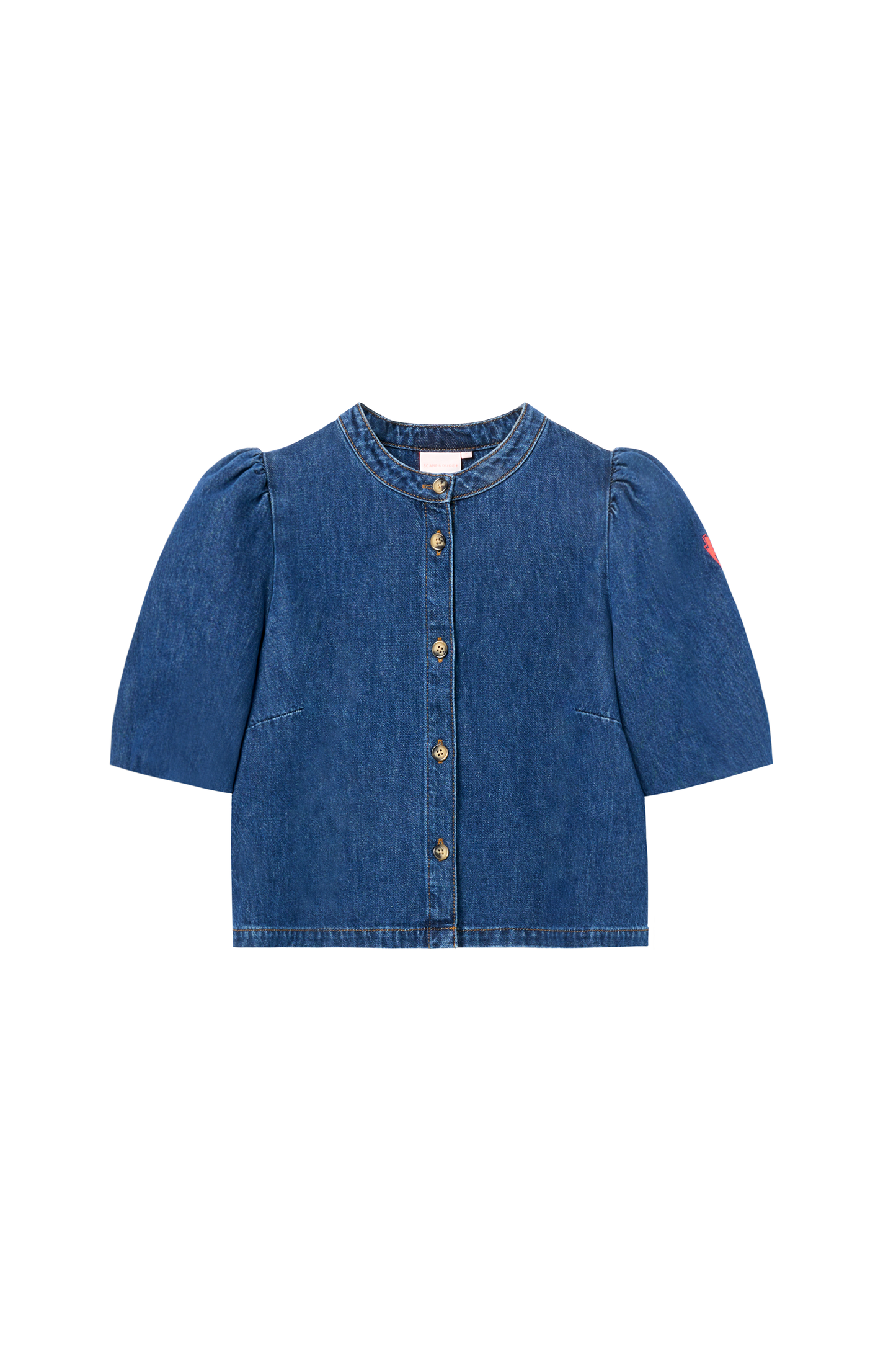 Indigo Boxy Puff Sleeve Denim Jacket