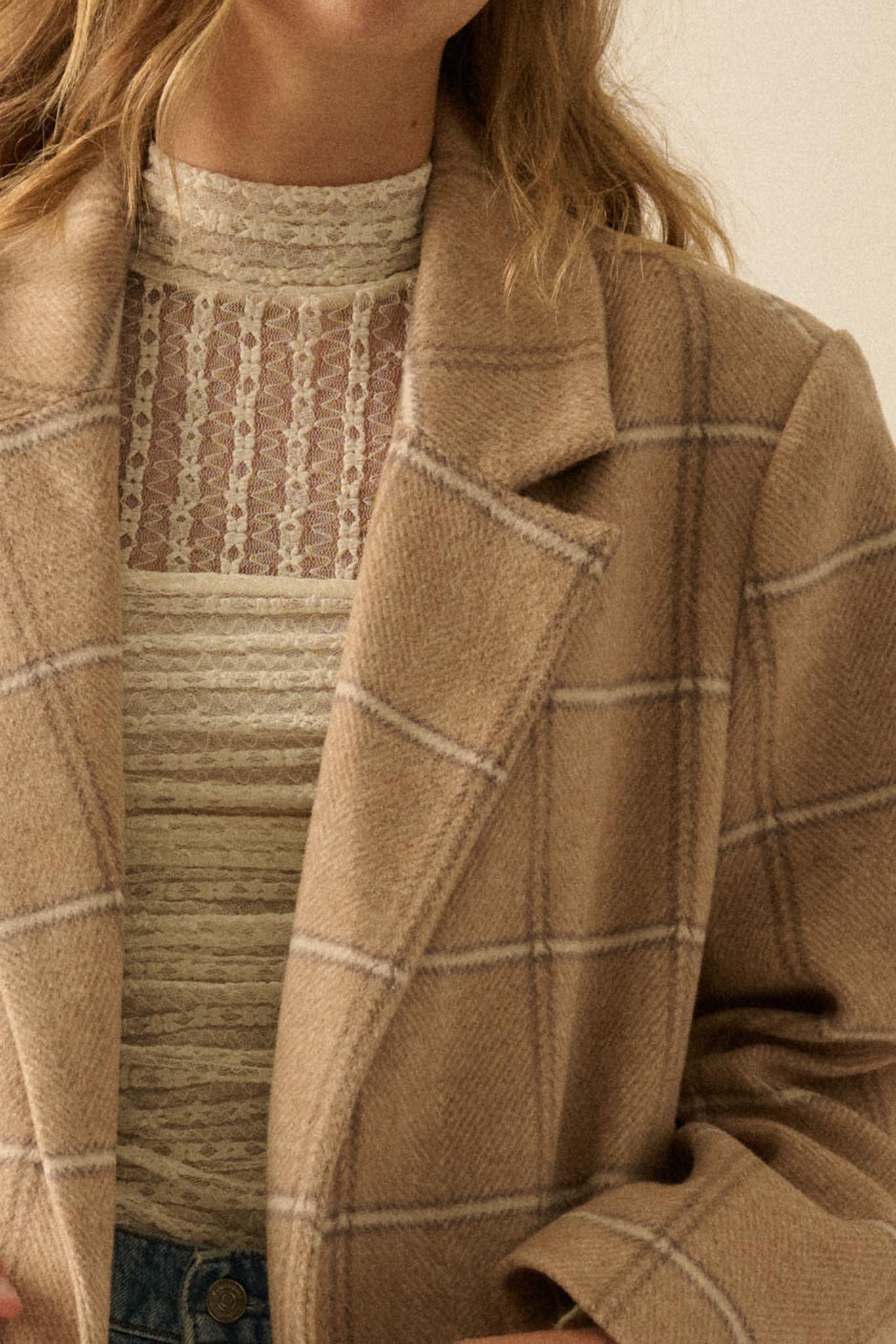 Checking In Plaid Double-Breasted Overcoat