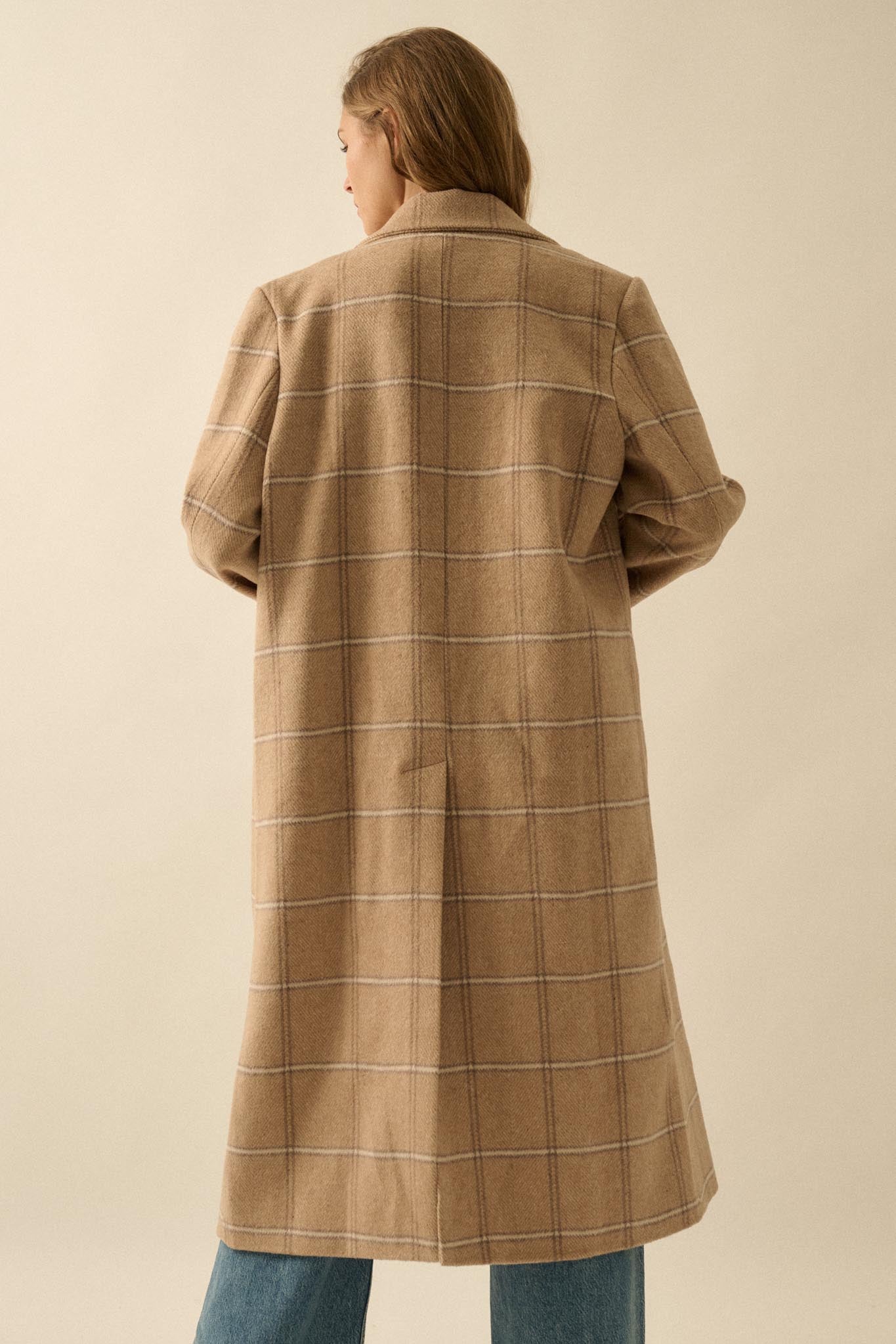Checking In Plaid Double-Breasted Overcoat