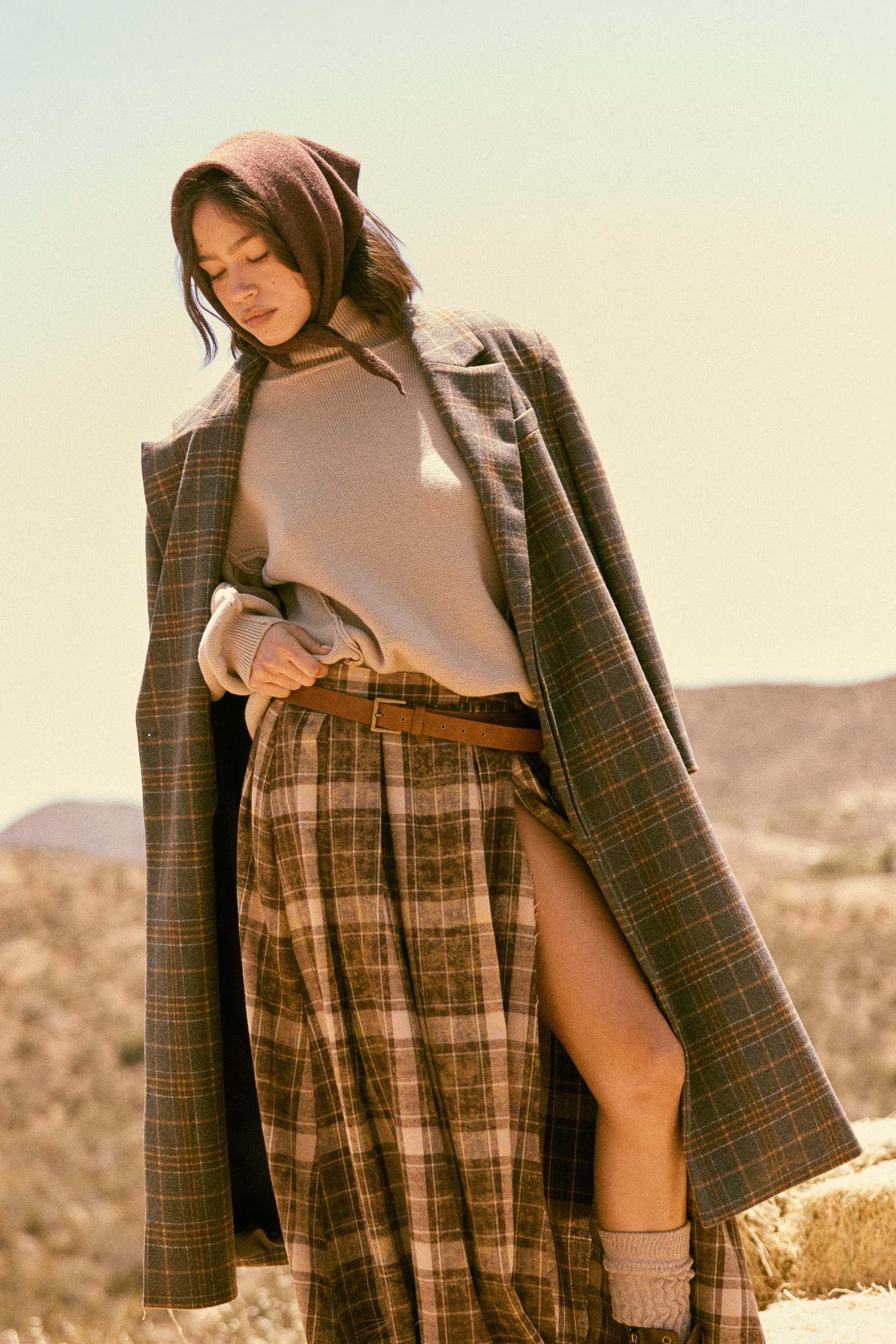Check Please Double-Breasted Plaid Overcoat