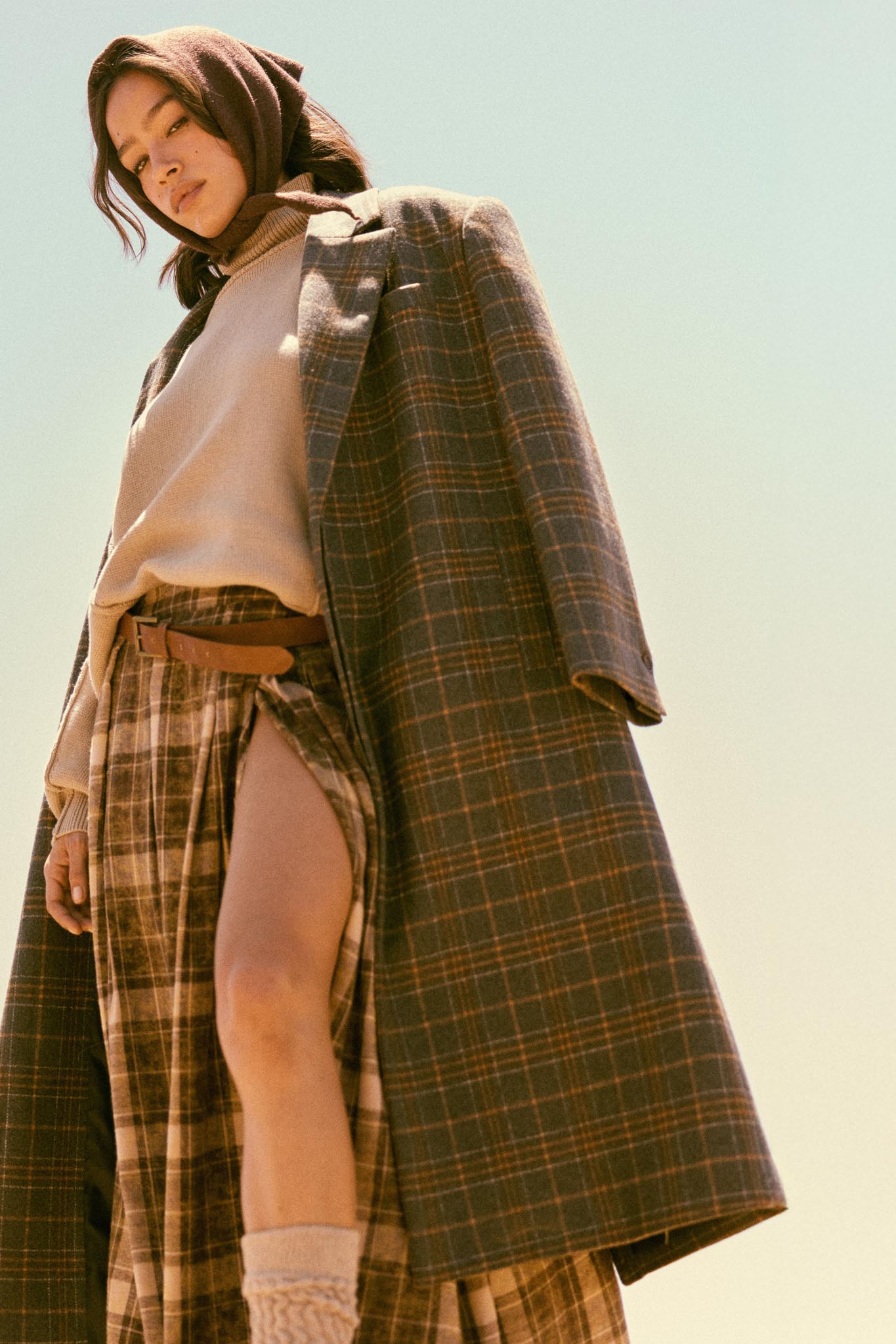 Check Please Double-Breasted Plaid Overcoat
