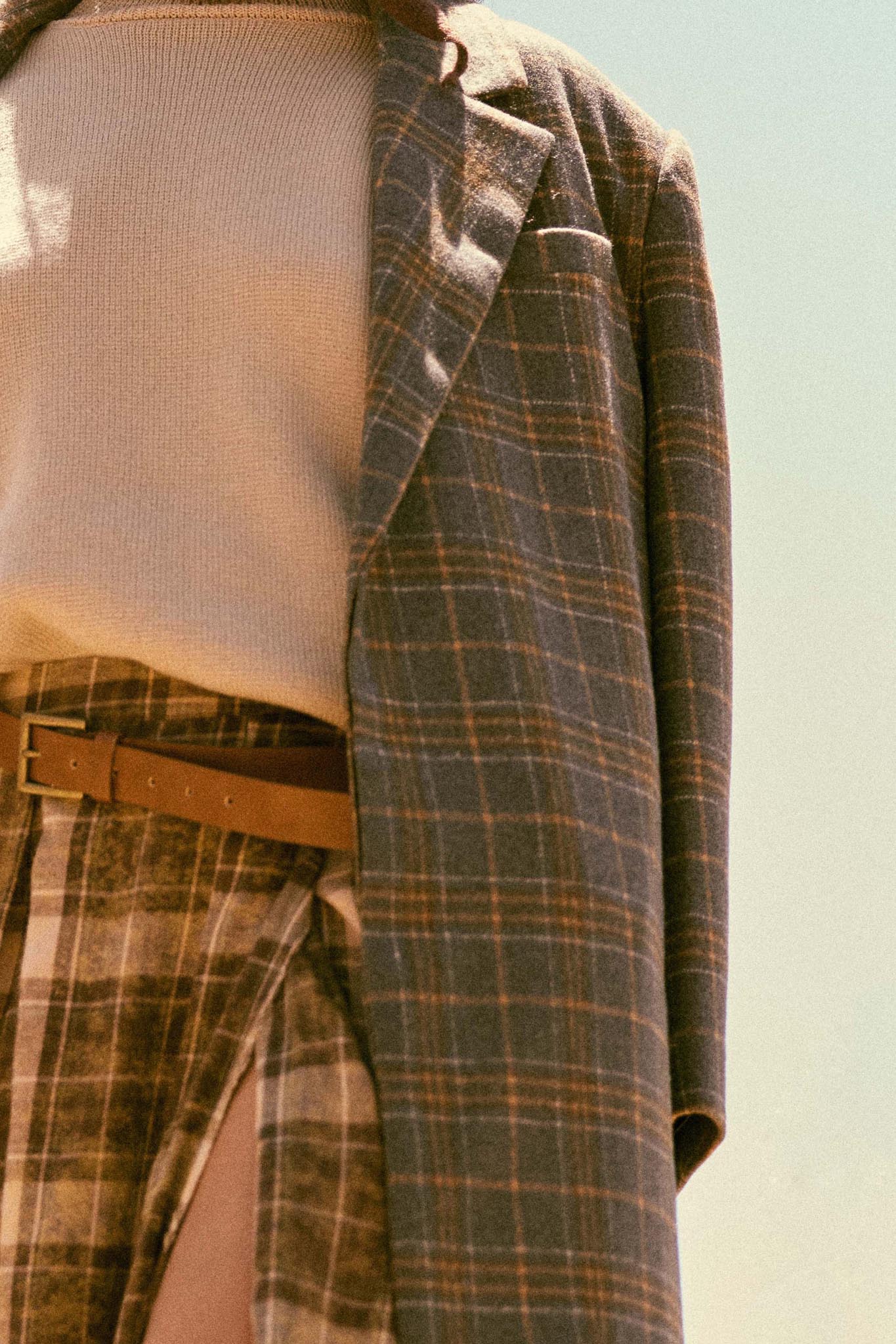 Check Please Double-Breasted Plaid Overcoat