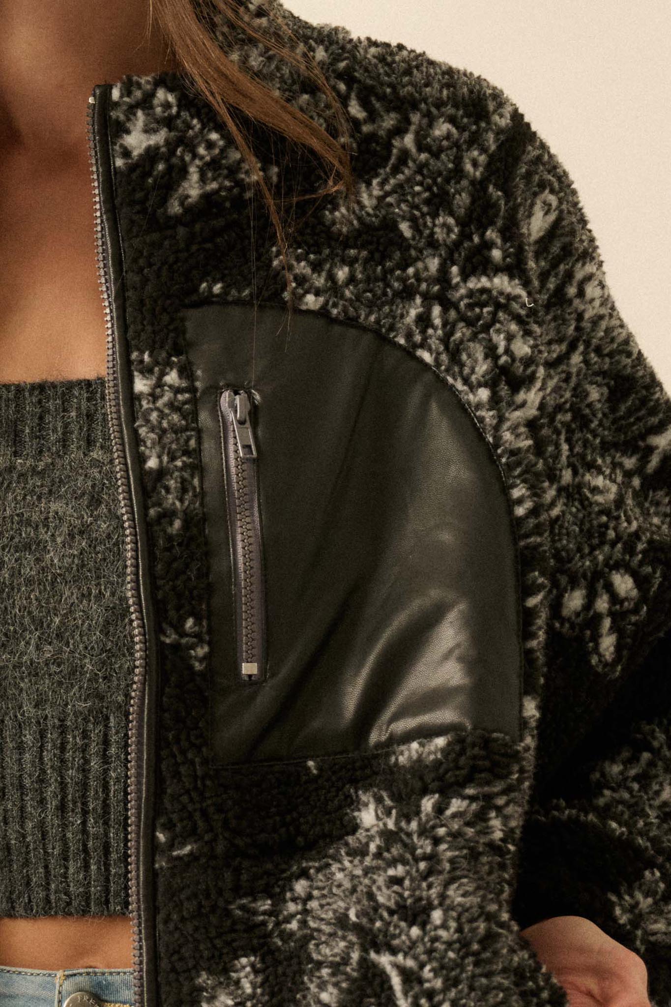 Chasing Dreams Paisley-Print Fleece Zip-Up Jacket