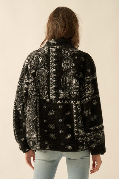 Chasing Dreams Paisley-Print Fleece Zip-Up Jacket