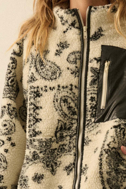 Chasing Dreams Paisley-Print Fleece Zip-Up Jacket