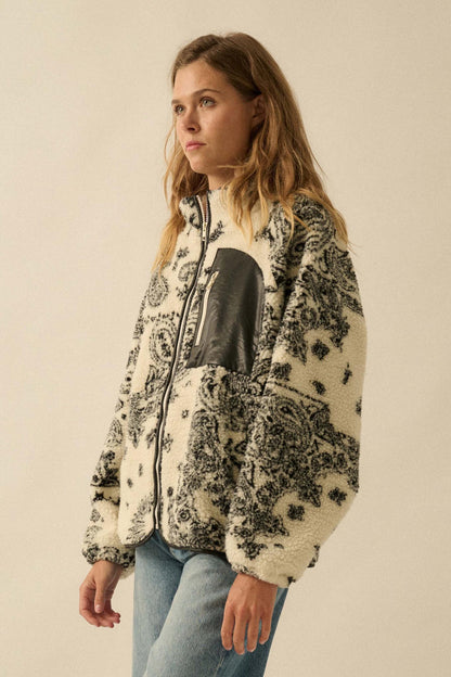 Chasing Dreams Paisley-Print Fleece Zip-Up Jacket