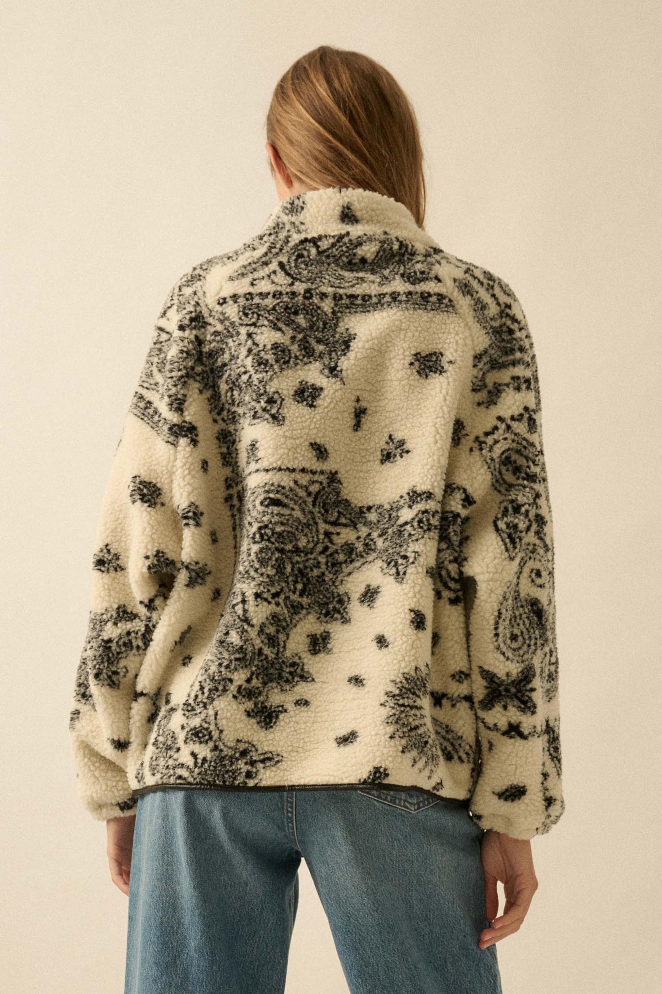 Chasing Dreams Paisley-Print Fleece Zip-Up Jacket