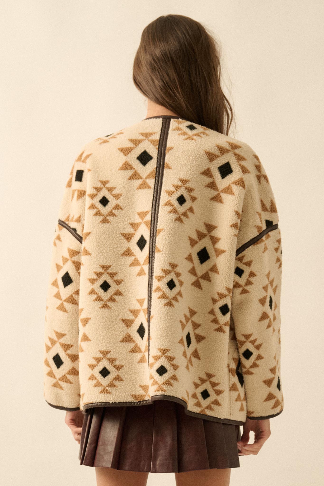 Echo Canyon Geometric-Print Fleece Toggle Jacket
