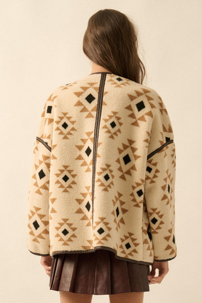 Echo Canyon Geometric-Print Fleece Toggle Jacket
