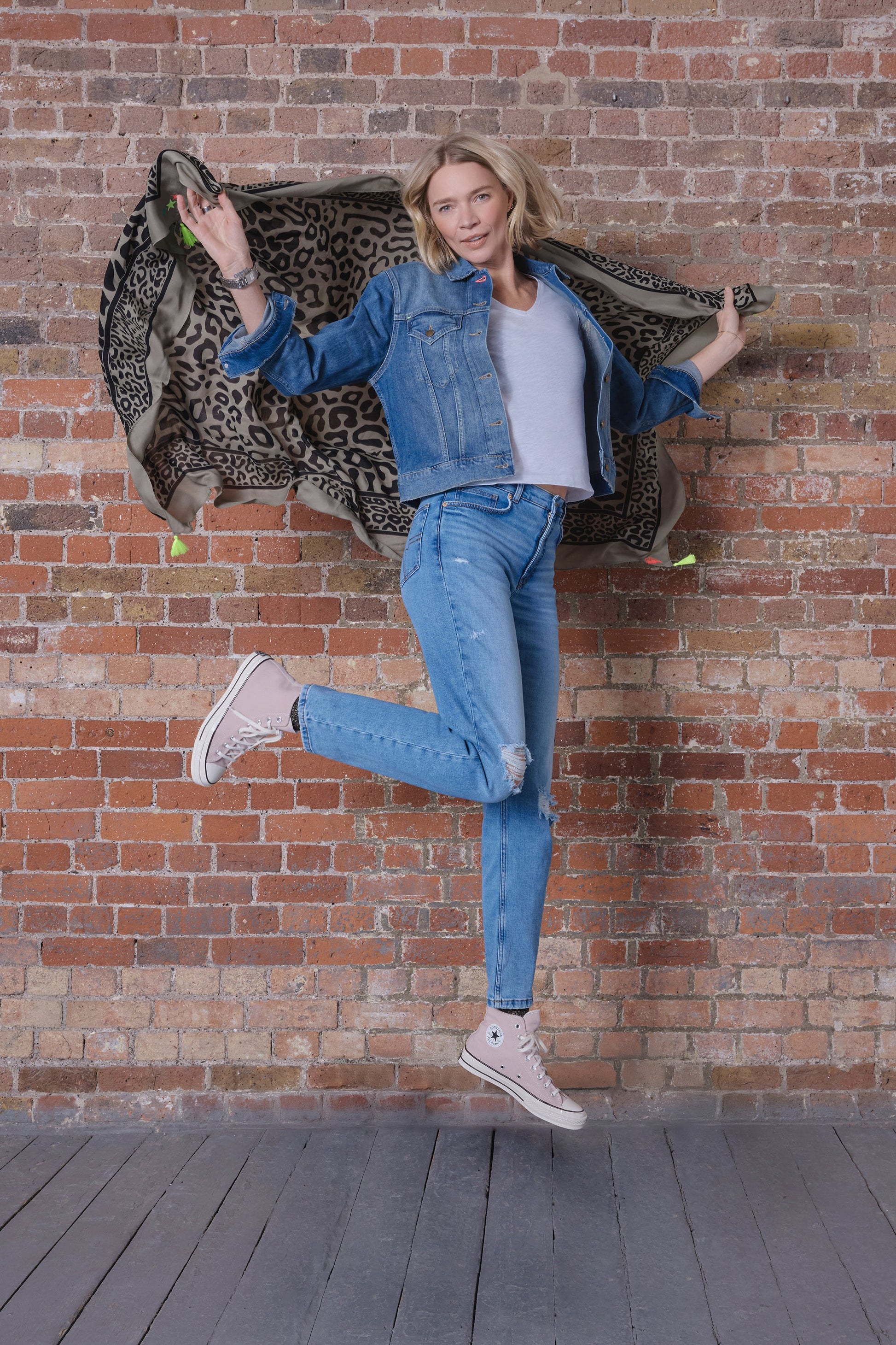Scamp & Dude x Jodie Kidd Khaki Leopard Charity Super Scarf