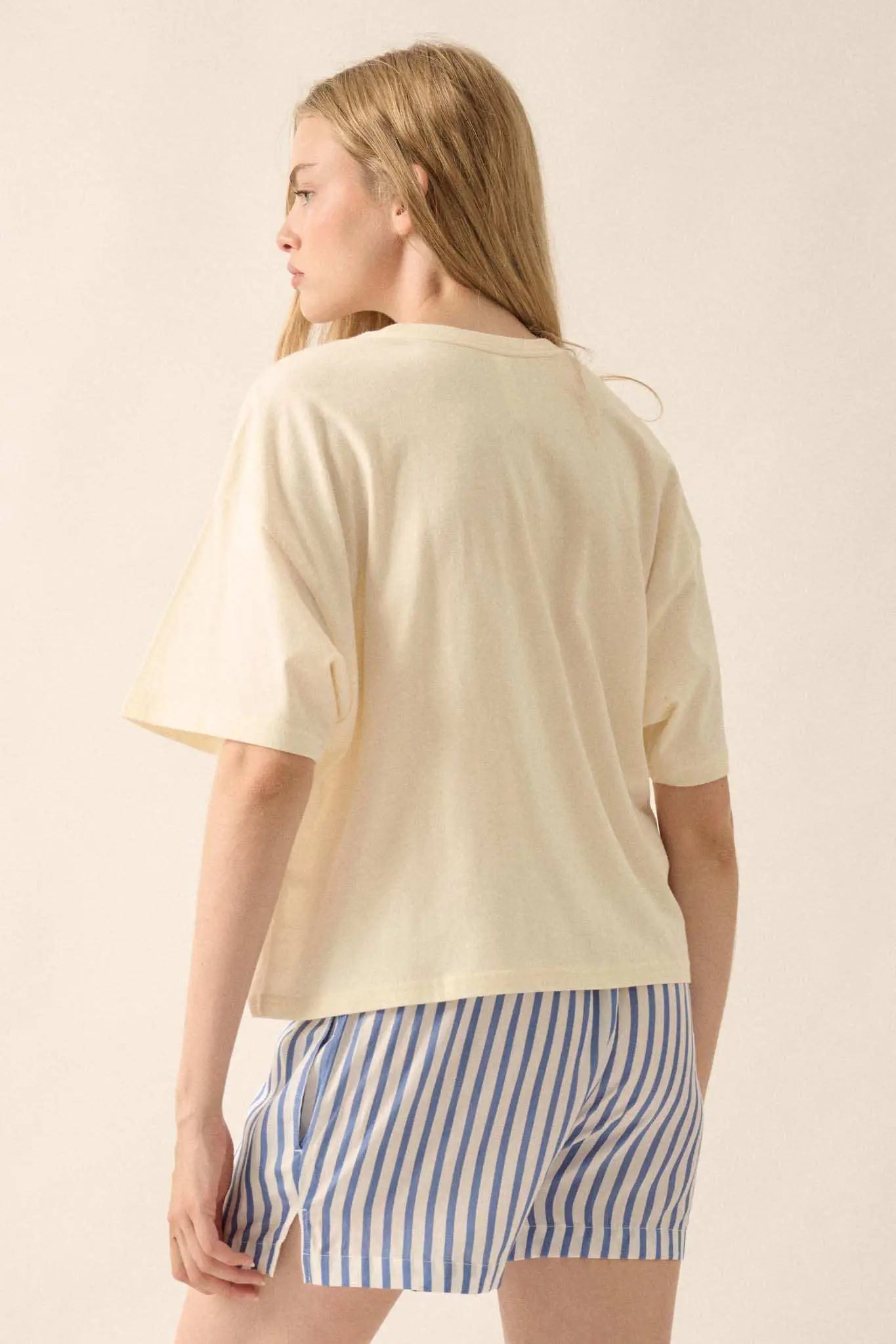 Best Wishes Garment-Dyed Floral Graphic Tee