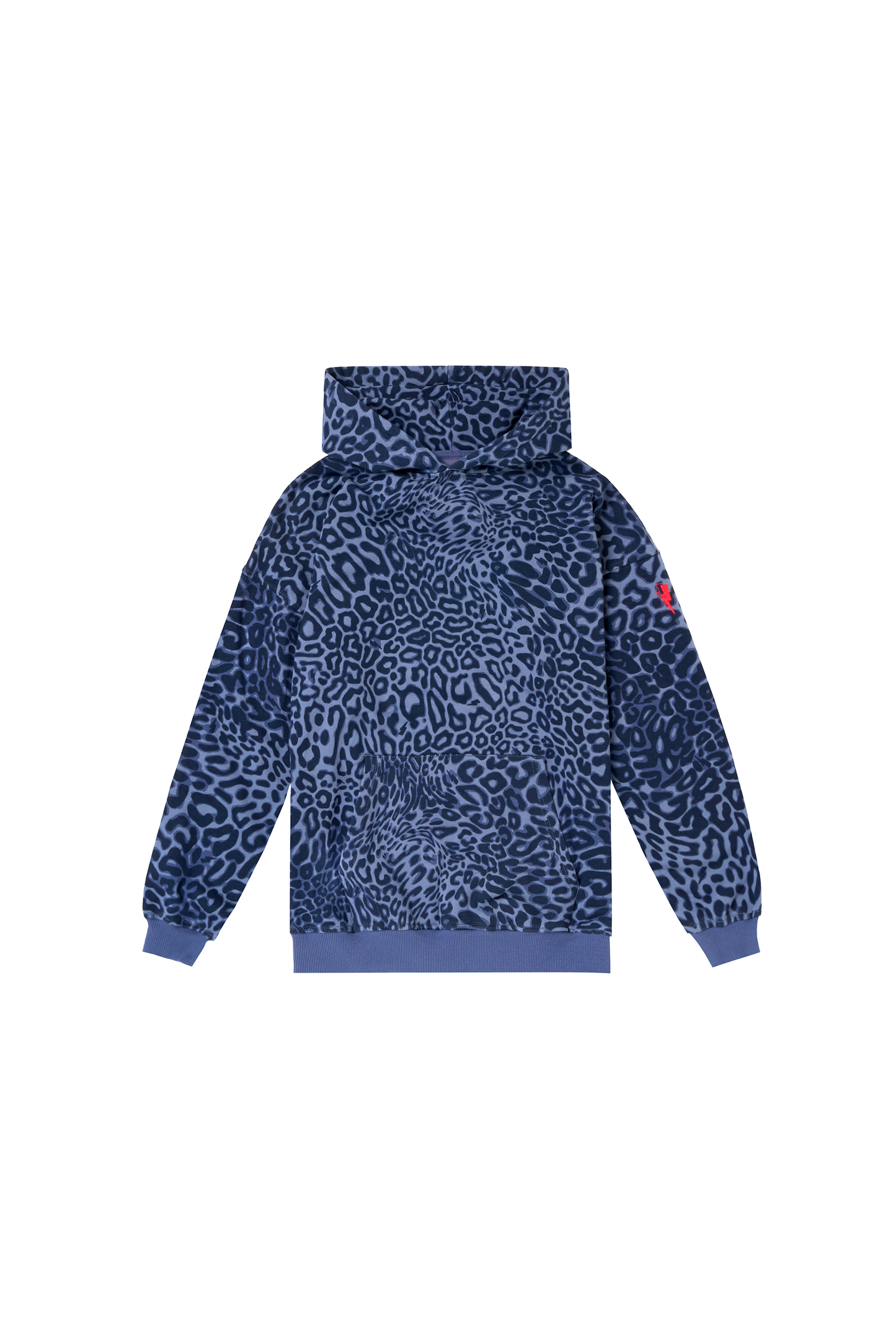 Kids Blue Leopard Ray Bolt Hoodie