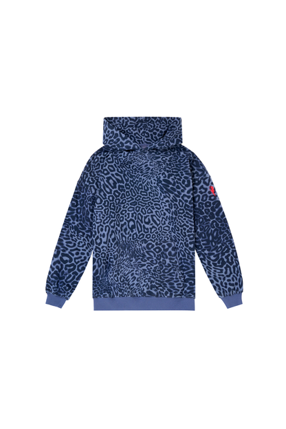 Kids Blue Leopard Ray Bolt Hoodie
