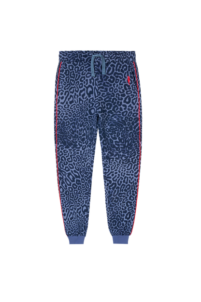 Kids Blue Leopard Ray Bolt Joggers