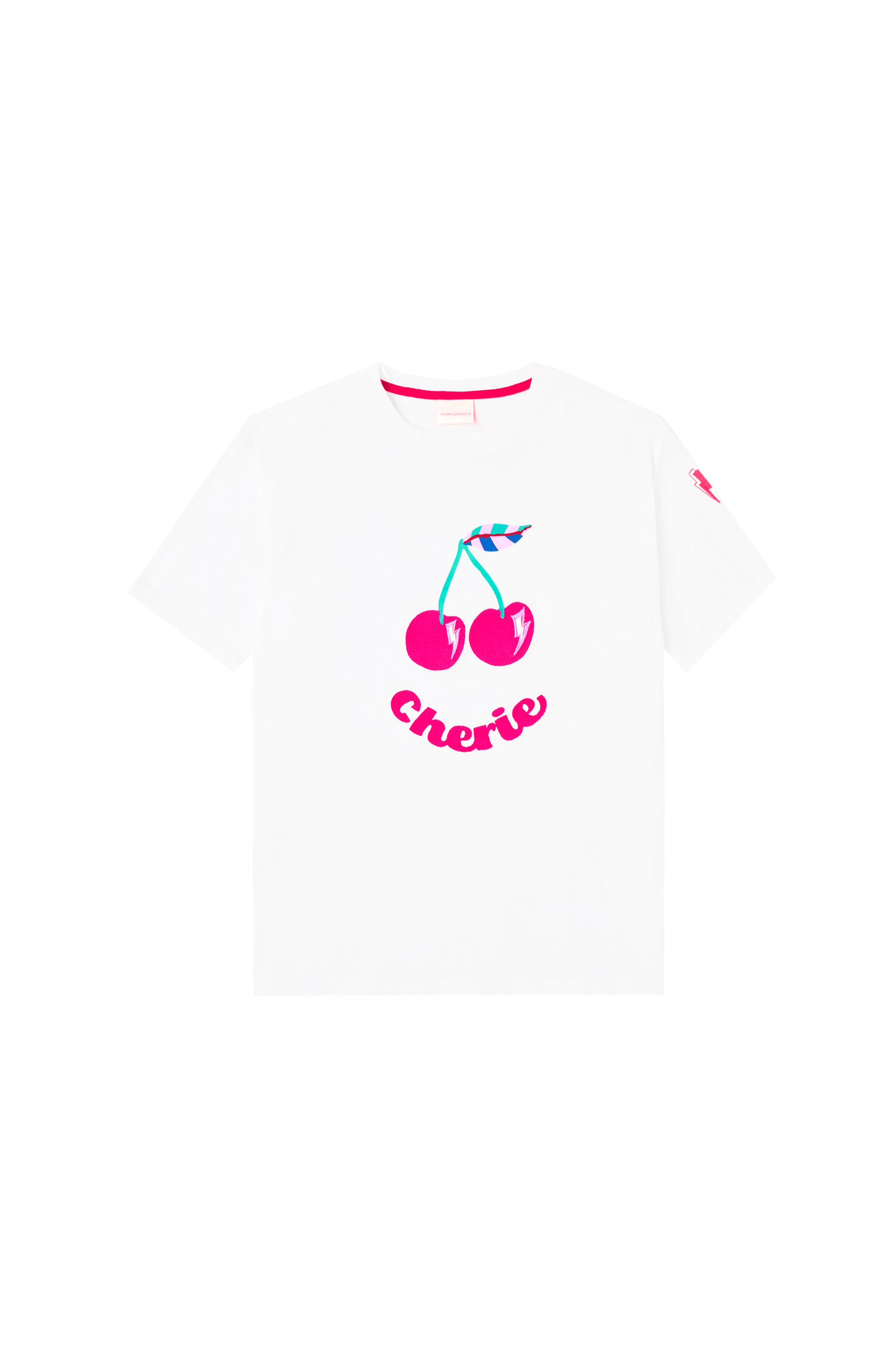 Kids White Cherry Print T-Shirt