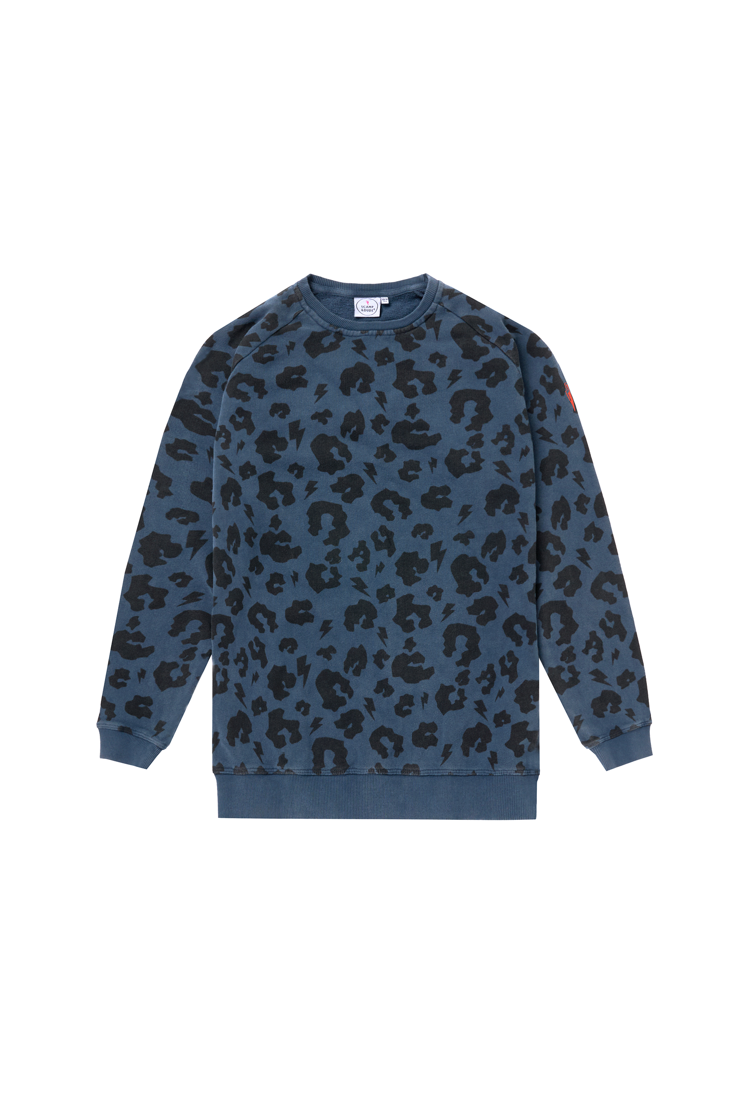 Big Kids Washed Navy with Black Leopard Classic Sweatshirt