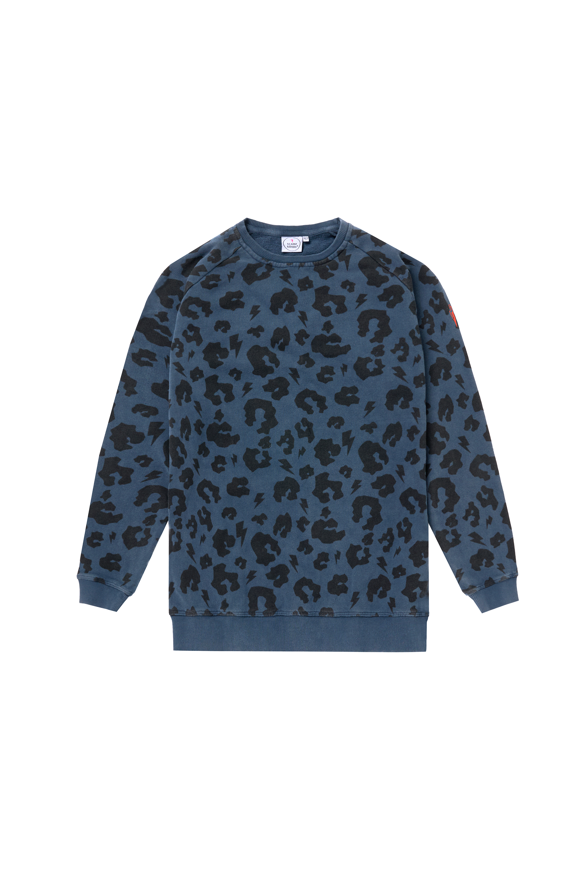 Big Kids Washed Navy with Black Leopard Classic Sweatshirt