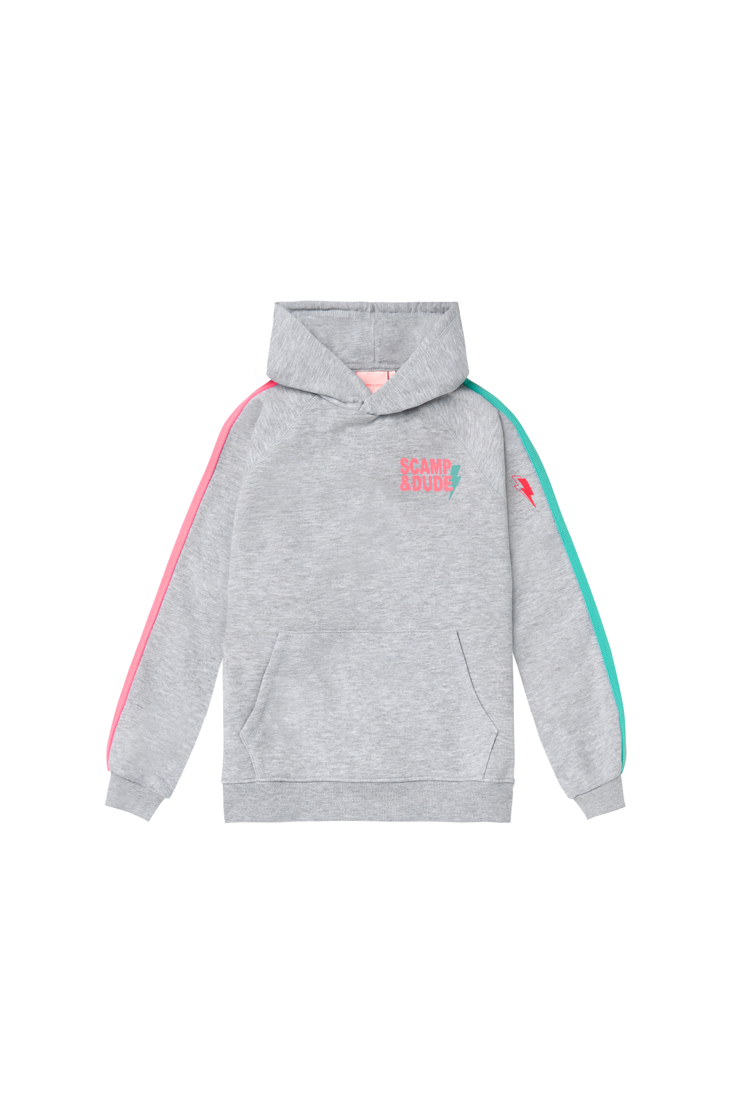 Kids Light Grey Marl Colourblock Hoodie